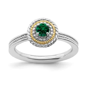 Stackable Expressions Jewelry Sterling Silver & 14k Stackable Expressions Created Emerald Ring | QSK918