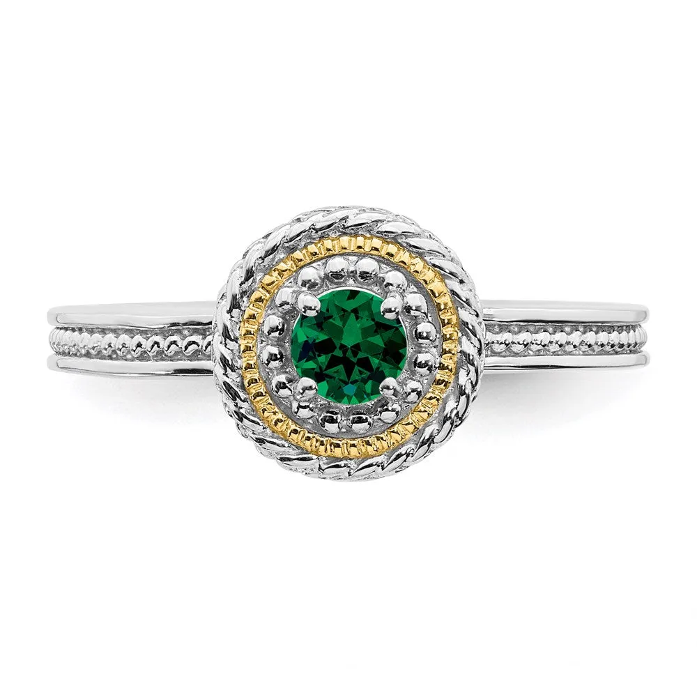 Stackable Expressions Jewelry Sterling Silver & 14k Stackable Expressions Created Emerald Ring | QSK918