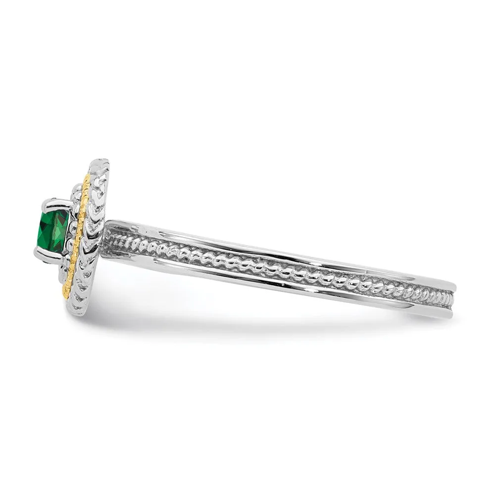 Stackable Expressions Jewelry Sterling Silver & 14k Stackable Expressions Created Emerald Ring | QSK918