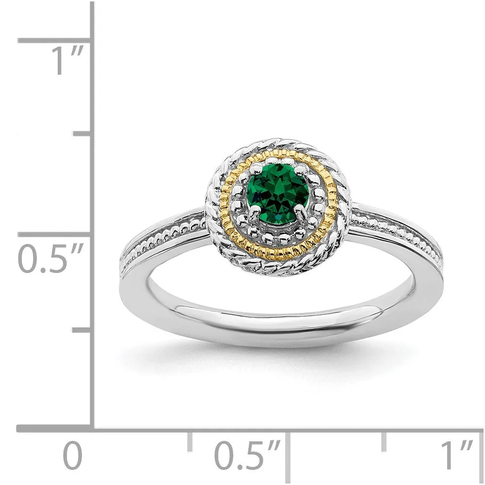 Stackable Expressions Jewelry Sterling Silver & 14k Stackable Expressions Created Emerald Ring | QSK918