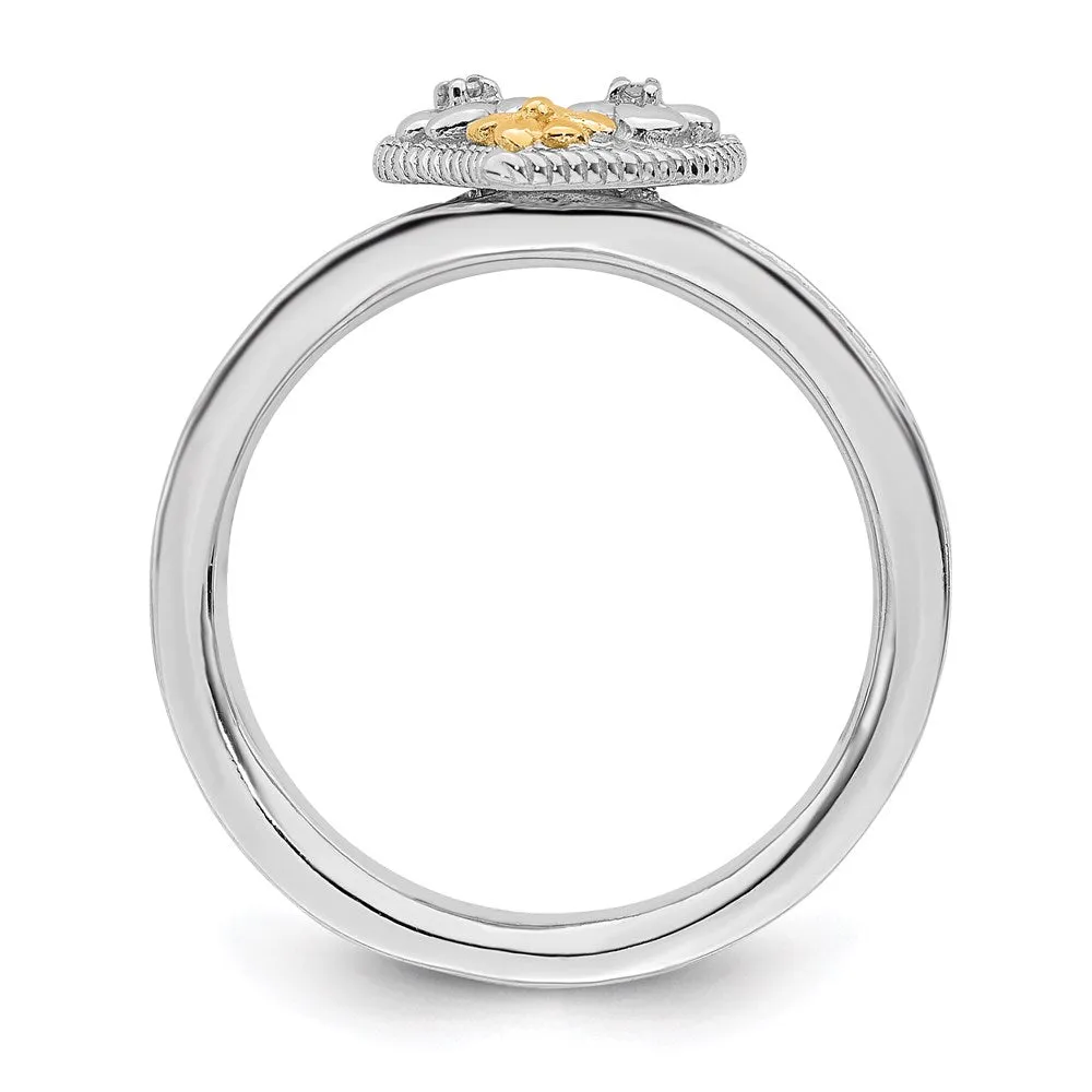 Stackable Expressions Jewelry Sterling Silver & 14k Stackable Expressions Diamond Heart Ring | QSK911