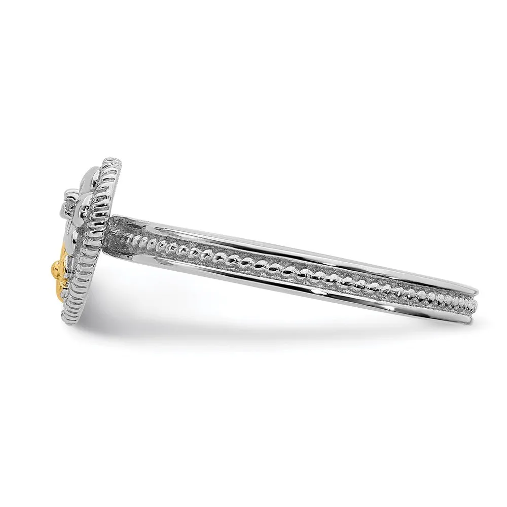 Stackable Expressions Jewelry Sterling Silver & 14k Stackable Expressions Diamond Heart Ring | QSK911