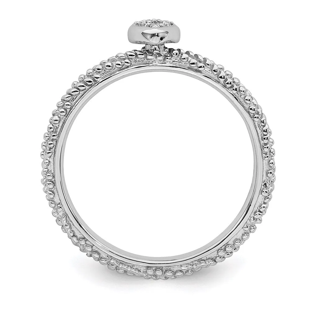 Stackable Expressions Jewelry Sterling Silver Diamond Stackable Expressions Textured Heart Ring | QSK1823