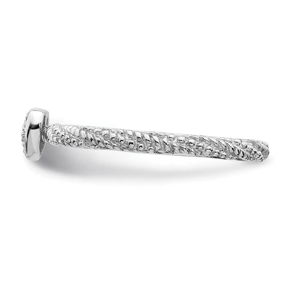 Stackable Expressions Jewelry Sterling Silver Diamond Stackable Expressions Textured Heart Ring | QSK1823