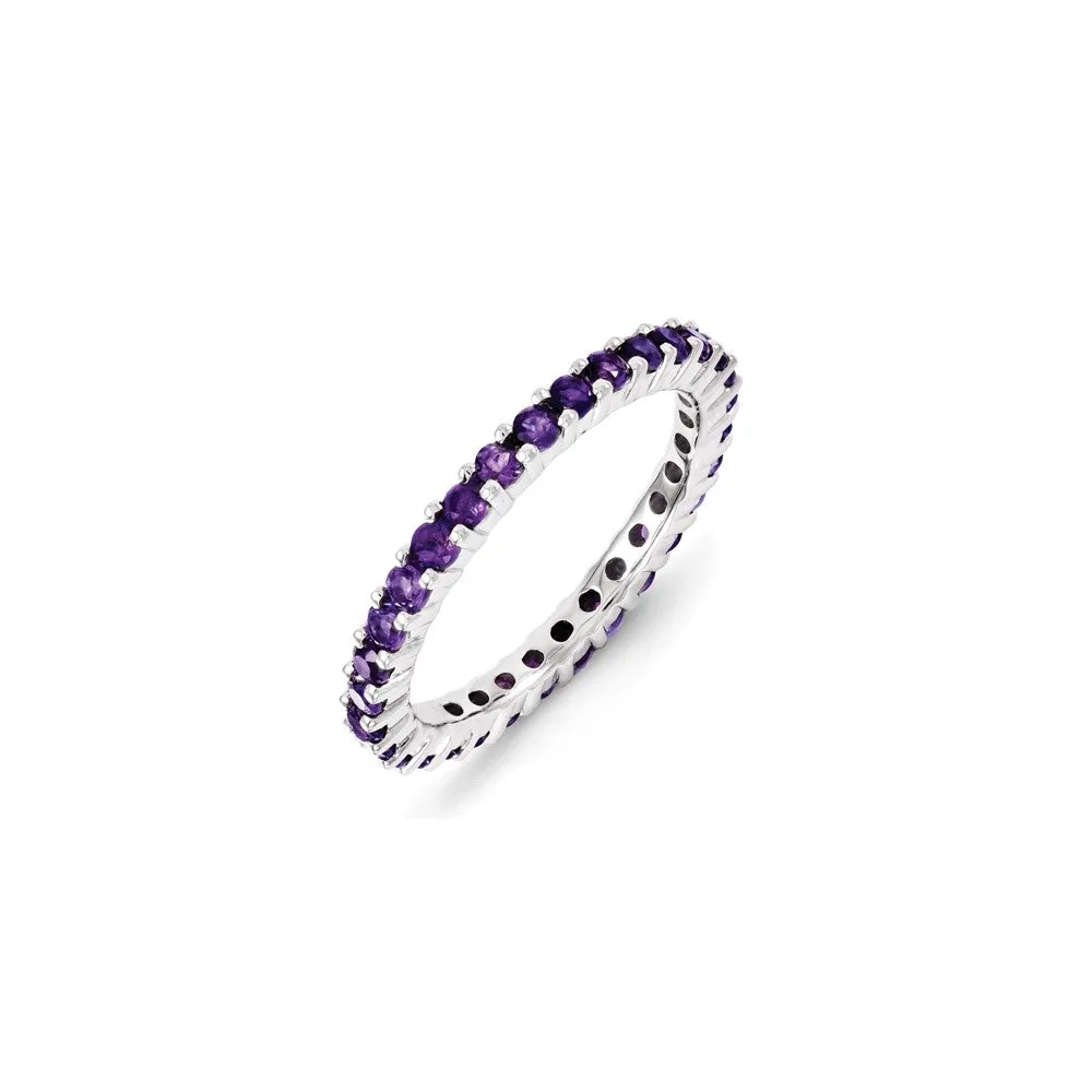 Stackable Expressions Jewelry Sterling Silver Stackable Expressions Amethyst Ring | QSK1174