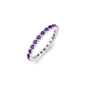 Stackable Expressions Jewelry Sterling Silver Stackable Expressions Amethyst Ring | QSK1194