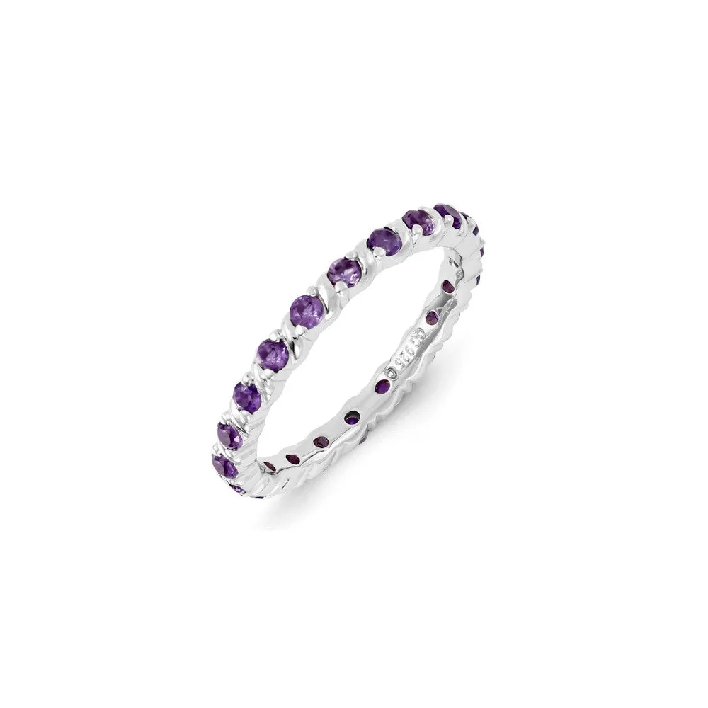 Stackable Expressions Jewelry Sterling Silver Stackable Expressions Amethyst Ring | QSK1204