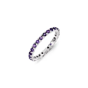 Stackable Expressions Jewelry Sterling Silver Stackable Expressions Amethyst Ring | QSK1214