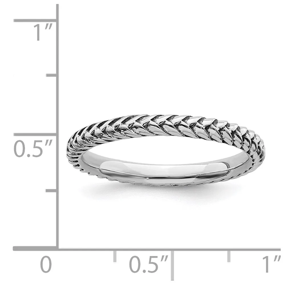 Stackable Expressions Jewelry Sterling Silver Stackable Expressions Antiqued Ring | QSK801