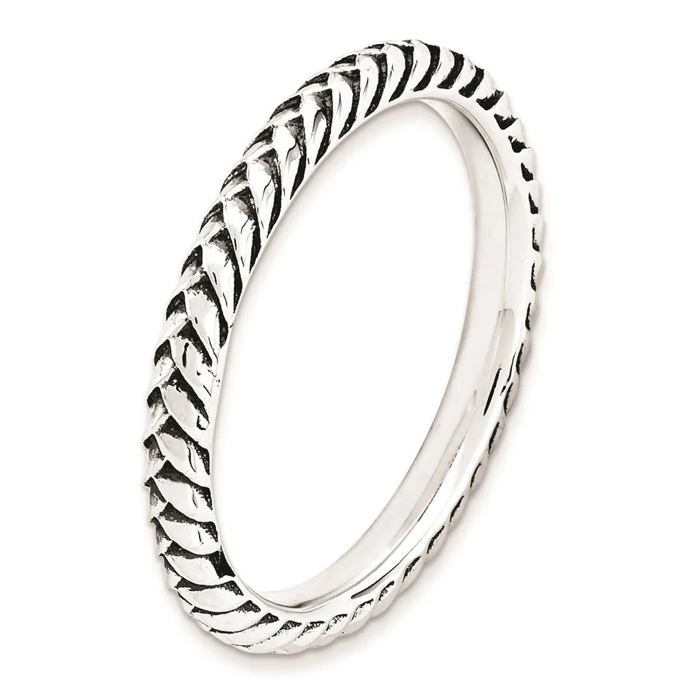 Stackable Expressions Jewelry Sterling Silver Stackable Expressions Antiqued Ring | QSK801