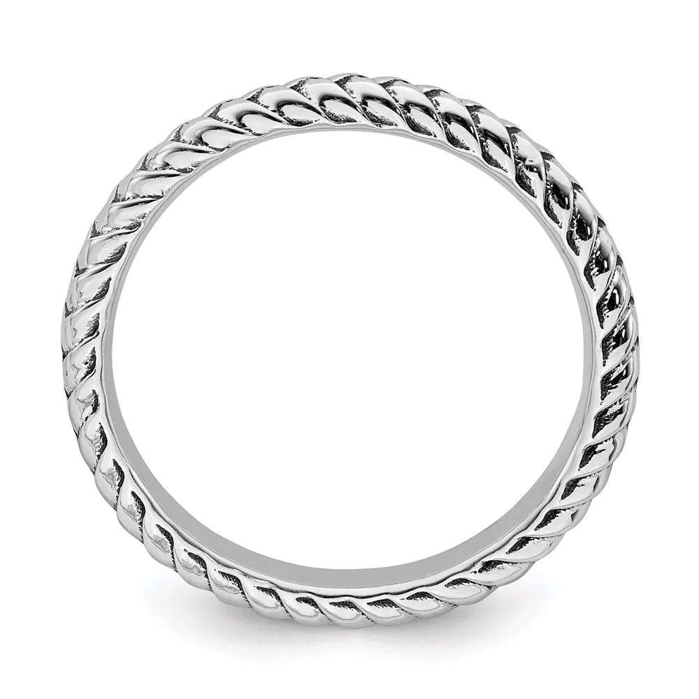 Stackable Expressions Jewelry Sterling Silver Stackable Expressions Antiqued Ring | QSK801