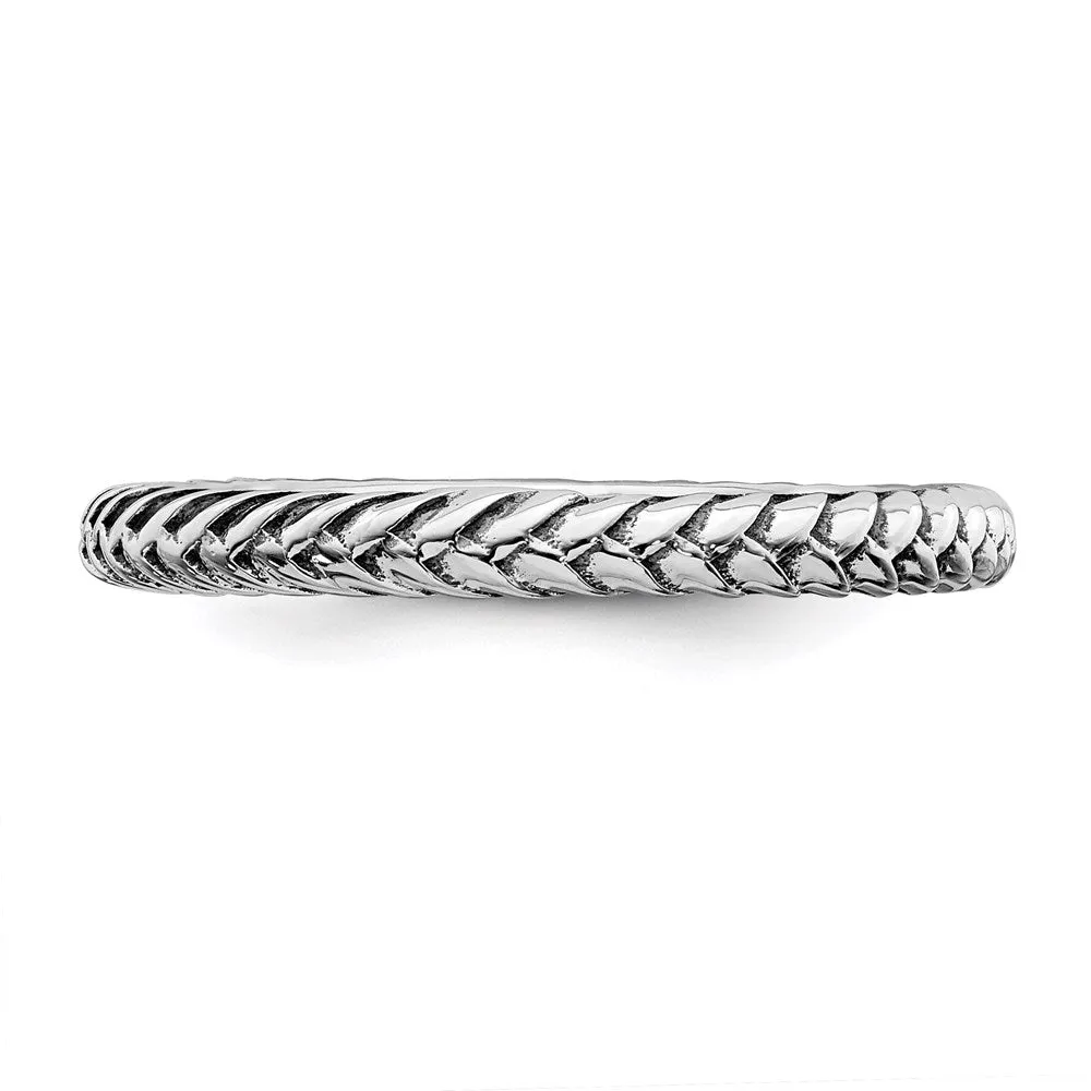 Stackable Expressions Jewelry Sterling Silver Stackable Expressions Antiqued Ring | QSK801