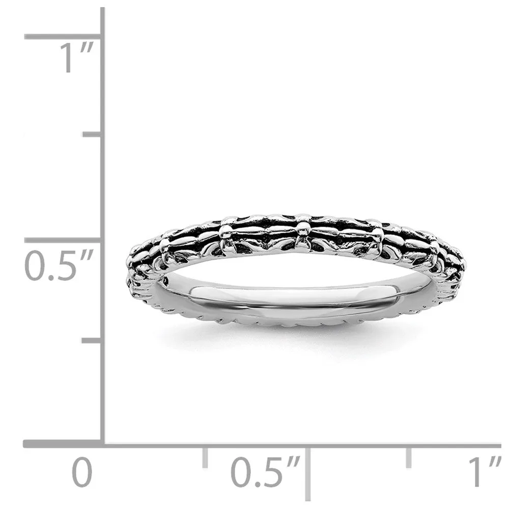 Stackable Expressions Jewelry Sterling Silver Stackable Expressions Antiqued Ring | QSK803