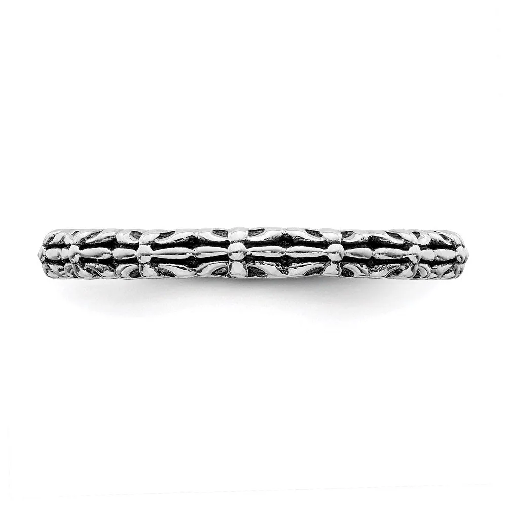 Stackable Expressions Jewelry Sterling Silver Stackable Expressions Antiqued Ring | QSK803