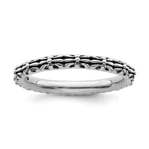 Stackable Expressions Jewelry Sterling Silver Stackable Expressions Antiqued Ring | QSK803