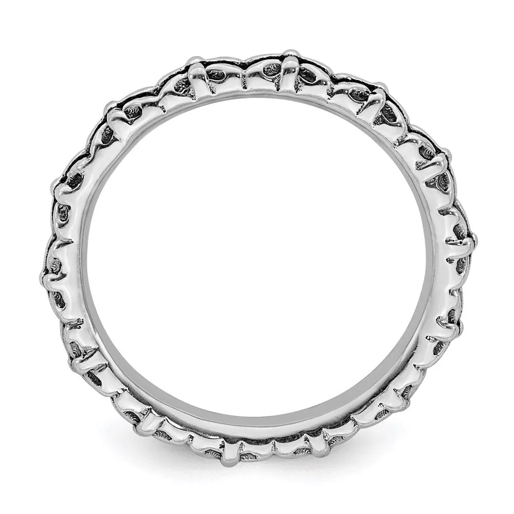 Stackable Expressions Jewelry Sterling Silver Stackable Expressions Antiqued Ring | QSK803