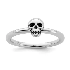 Stackable Expressions Jewelry Sterling Silver Stackable Expressions Antiqued Skull Ring | QSK1940