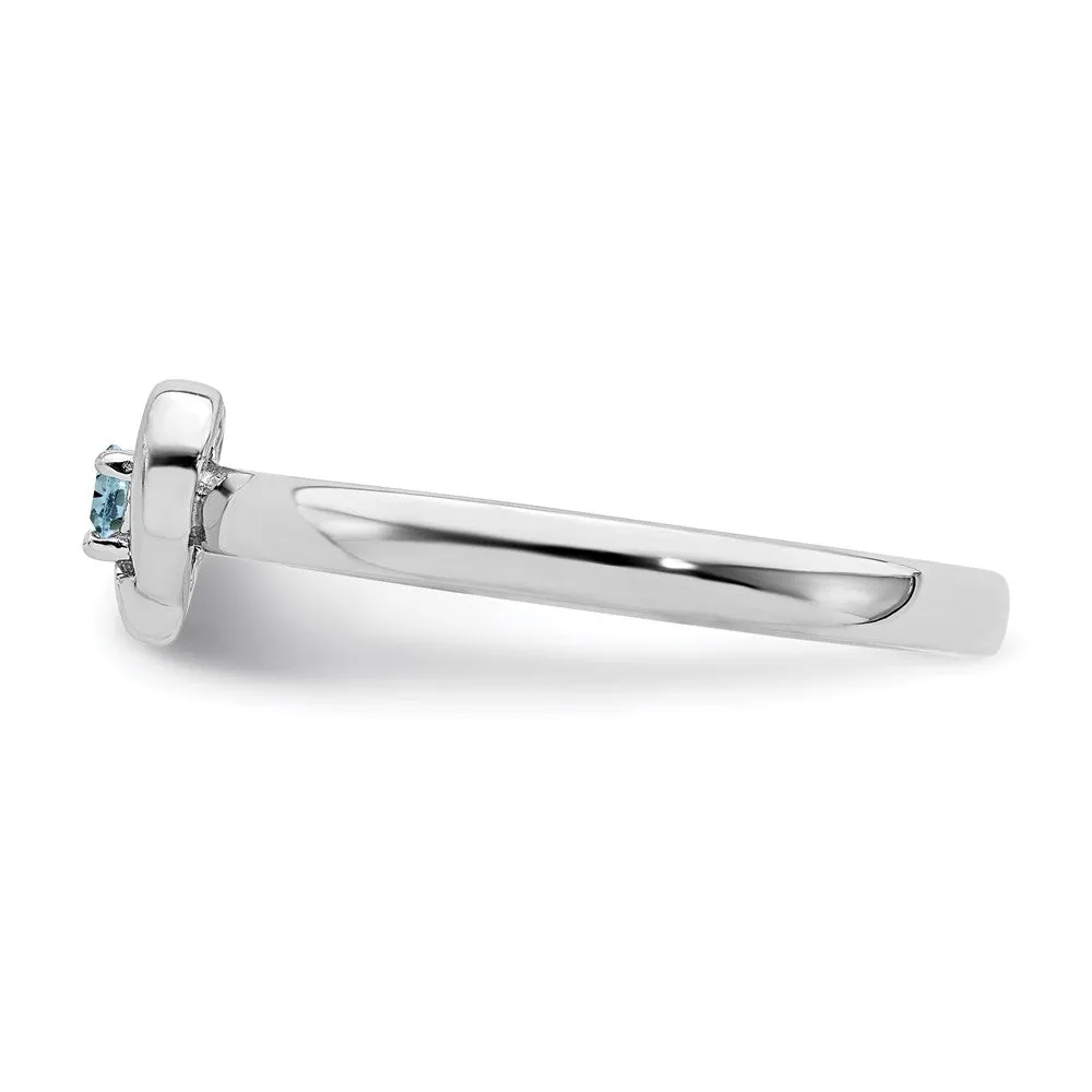 Stackable Expressions Jewelry Sterling Silver Stackable Expressions Aquamarine Heart Ring | QSK1524