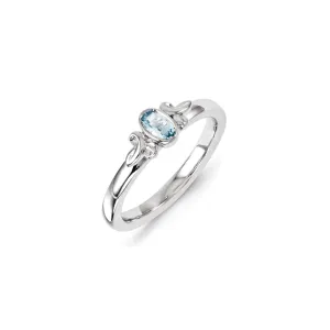Stackable Expressions Jewelry Sterling Silver Stackable Expressions Aquamarine Ring | QSK1298