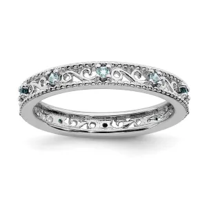 Stackable Expressions Jewelry Sterling Silver Stackable Expressions Aquamarine Ring | QSK1484