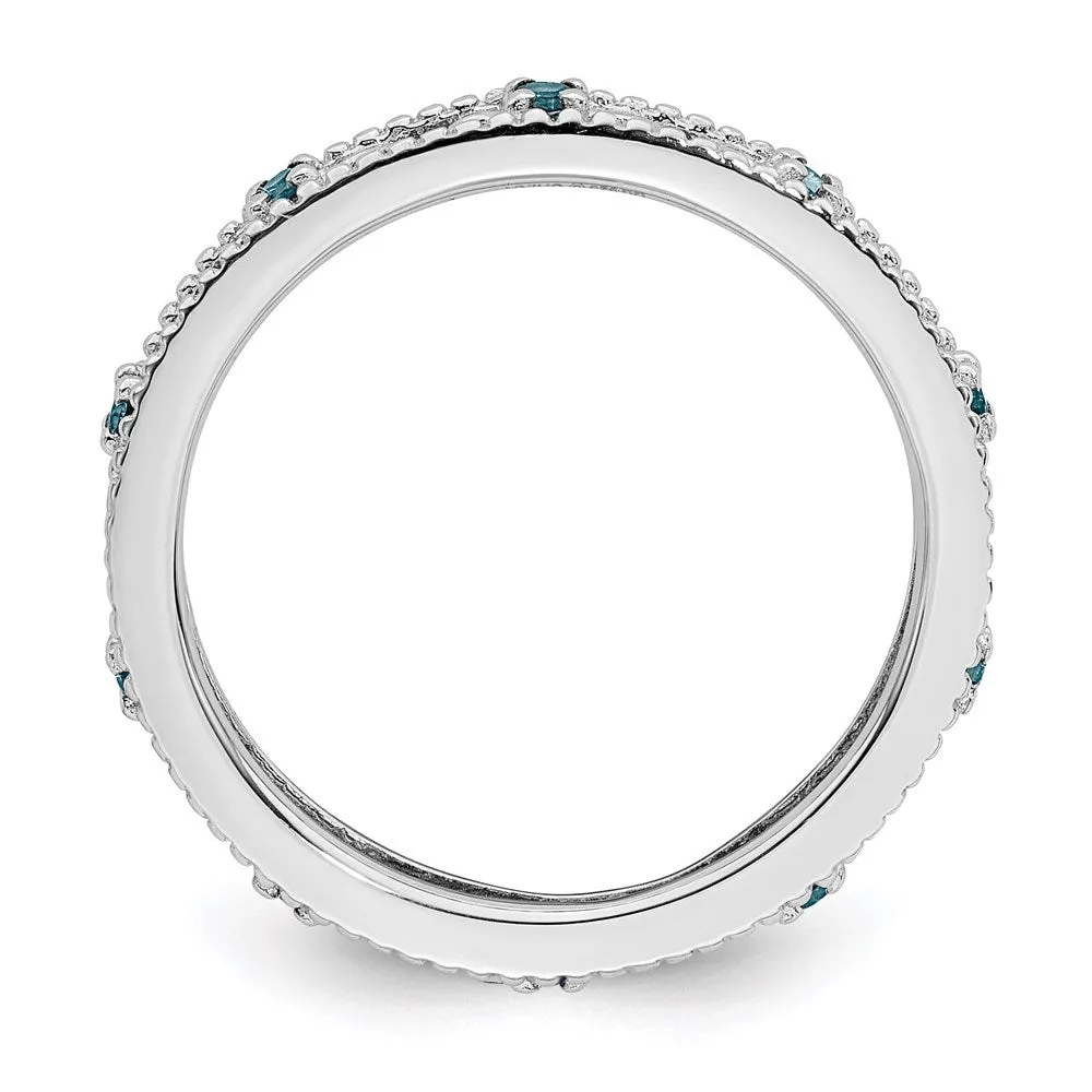 Stackable Expressions Jewelry Sterling Silver Stackable Expressions Aquamarine Ring | QSK1484