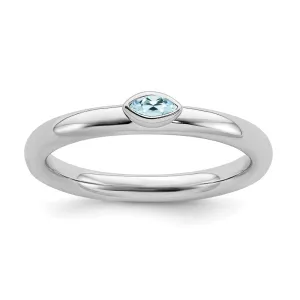 Stackable Expressions Jewelry Sterling Silver Stackable Expressions Aquamarine Ring | QSK2126