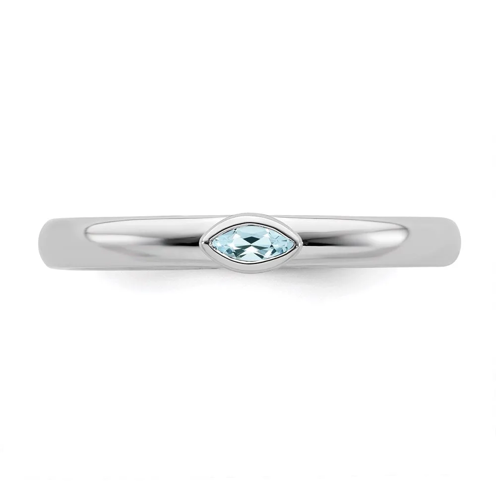 Stackable Expressions Jewelry Sterling Silver Stackable Expressions Aquamarine Ring | QSK2126