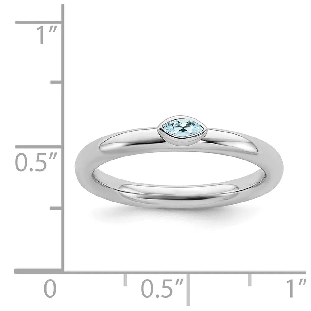 Stackable Expressions Jewelry Sterling Silver Stackable Expressions Aquamarine Ring | QSK2126