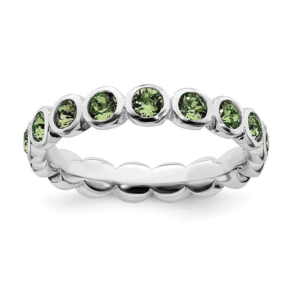 Stackable Expressions Jewelry Sterling Silver Stackable Expressions August Swarovski Ring | QSK980
