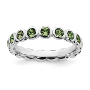 Stackable Expressions Jewelry Sterling Silver Stackable Expressions August Swarovski Ring | QSK980