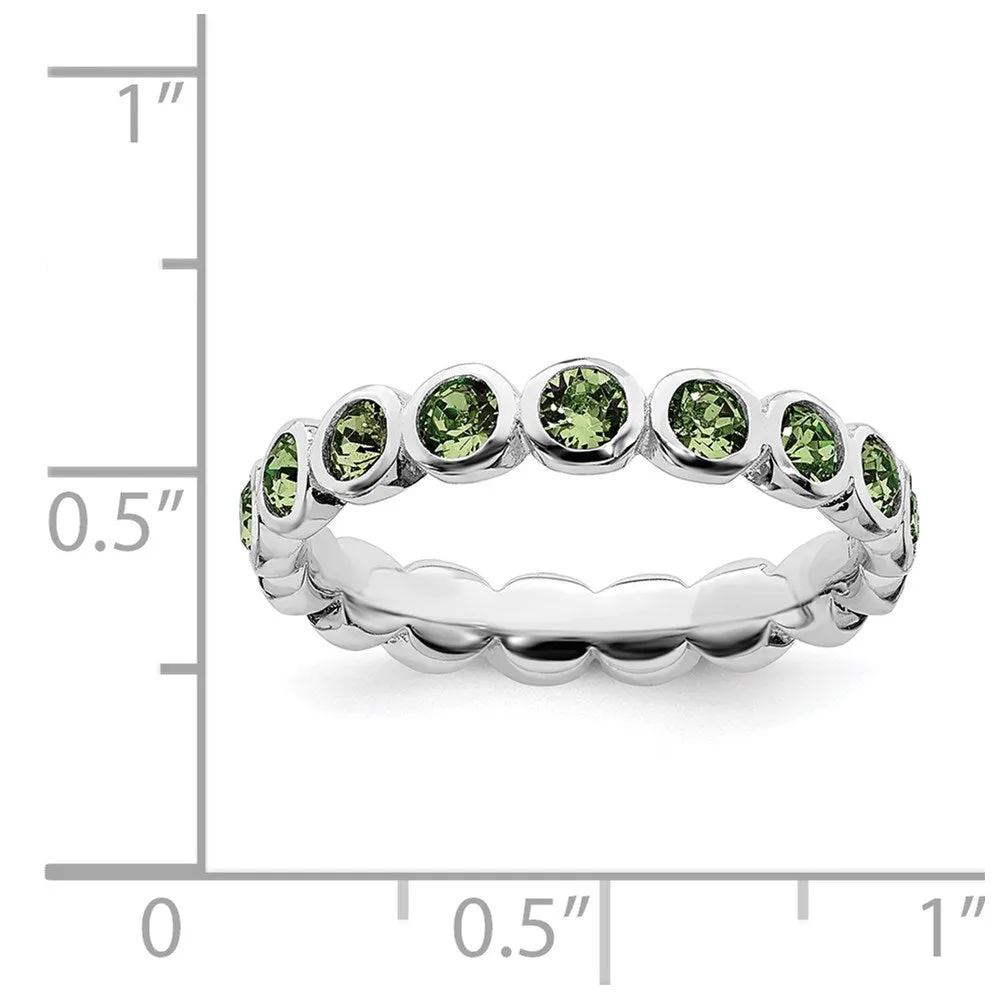 Stackable Expressions Jewelry Sterling Silver Stackable Expressions August Swarovski Ring | QSK980