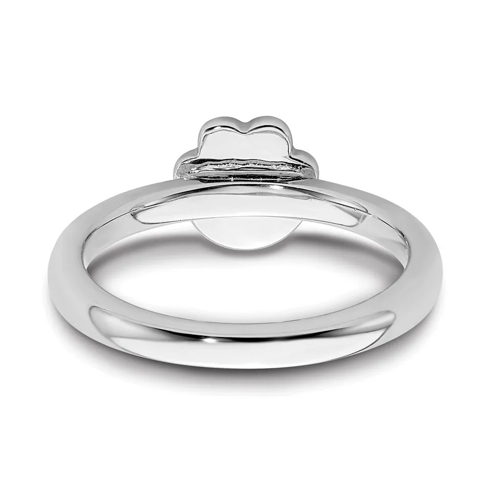 Stackable Expressions Jewelry Sterling Silver Stackable Expressions Black Enamel Ring | QSK1495