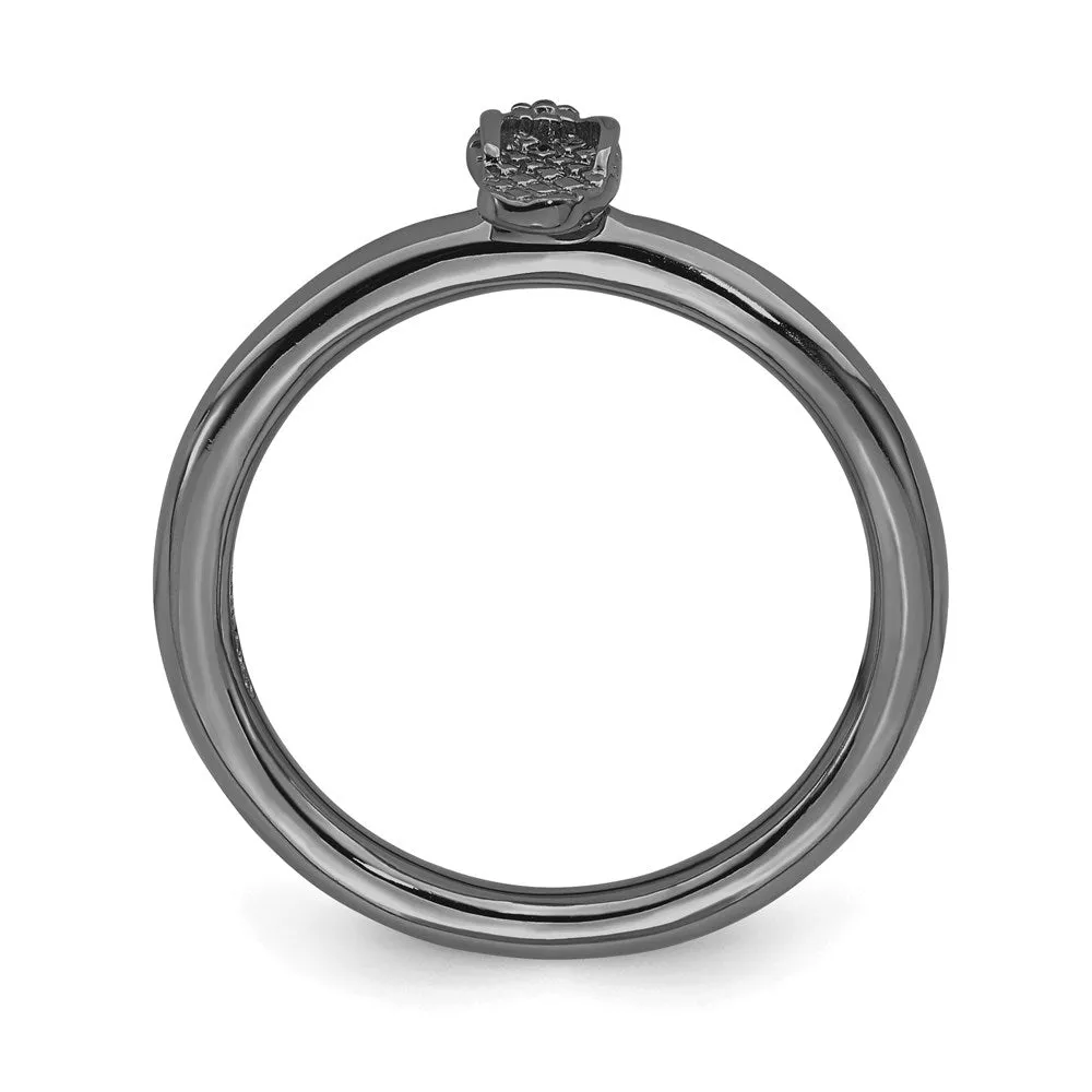 Stackable Expressions Jewelry Sterling Silver Stackable Expressions Black-plated Flip Flop Ring | QSK1967