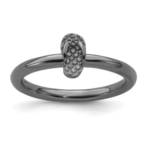 Stackable Expressions Jewelry Sterling Silver Stackable Expressions Black-plated Flip Flop Ring | QSK1967