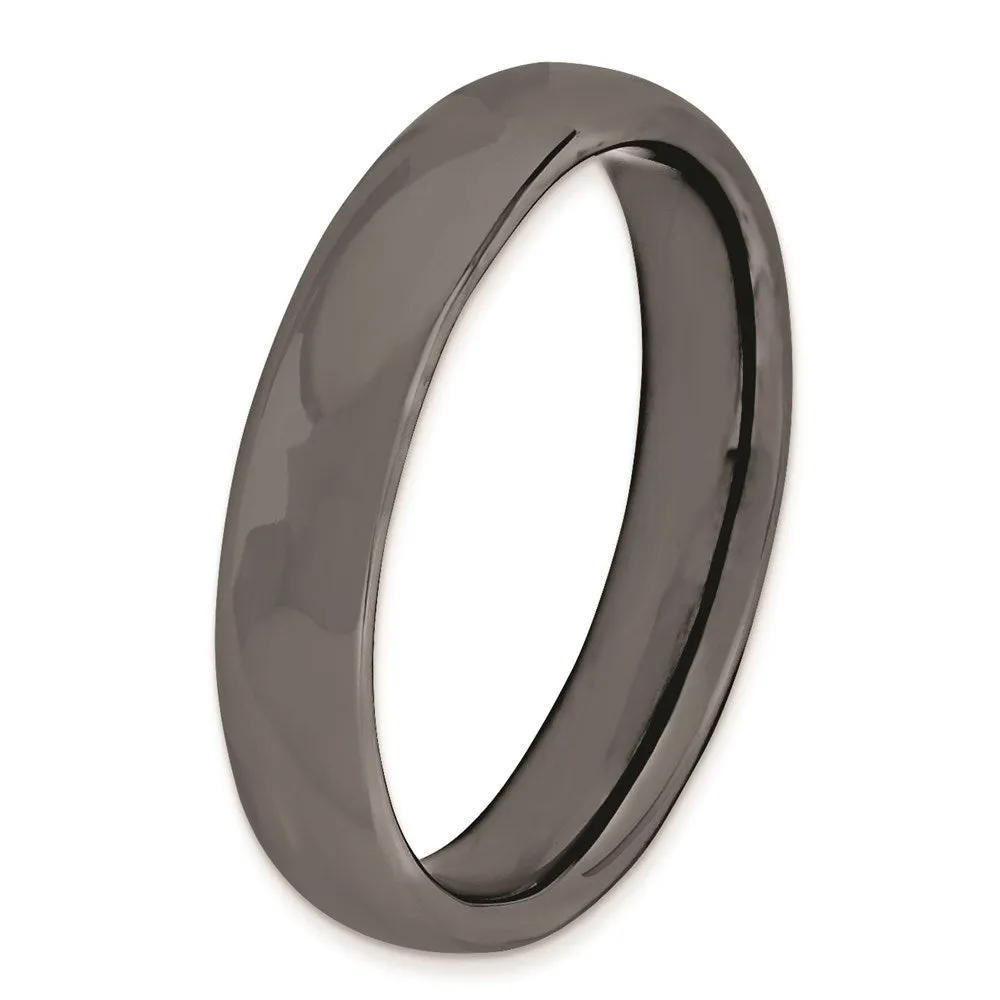 Stackable Expressions Jewelry Sterling Silver Stackable Expressions Black-plated Polished Ring | QSK293