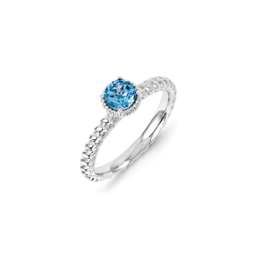 Stackable Expressions Jewelry Sterling Silver Stackable Expressions Blue Topaz Ring | QSK1113