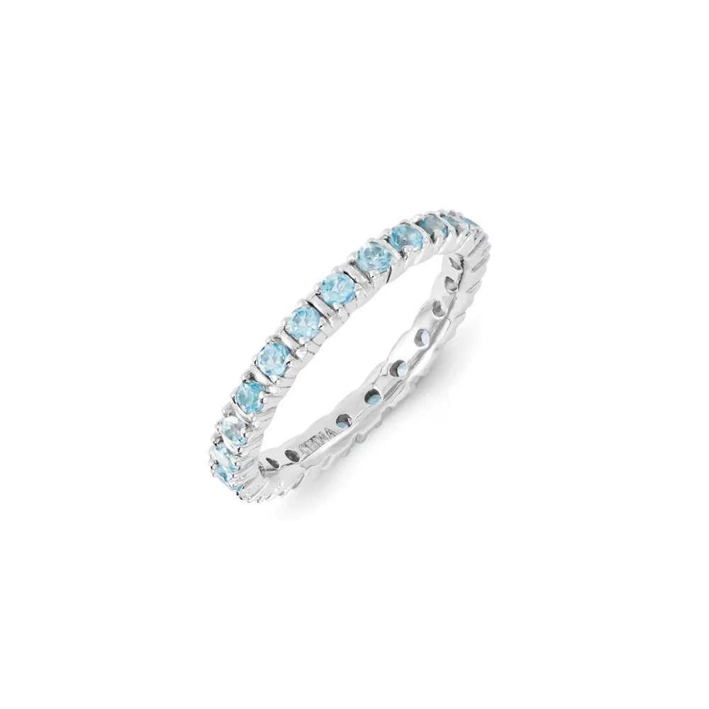 Stackable Expressions Jewelry Sterling Silver Stackable Expressions Blue Topaz Ring | QSK1198