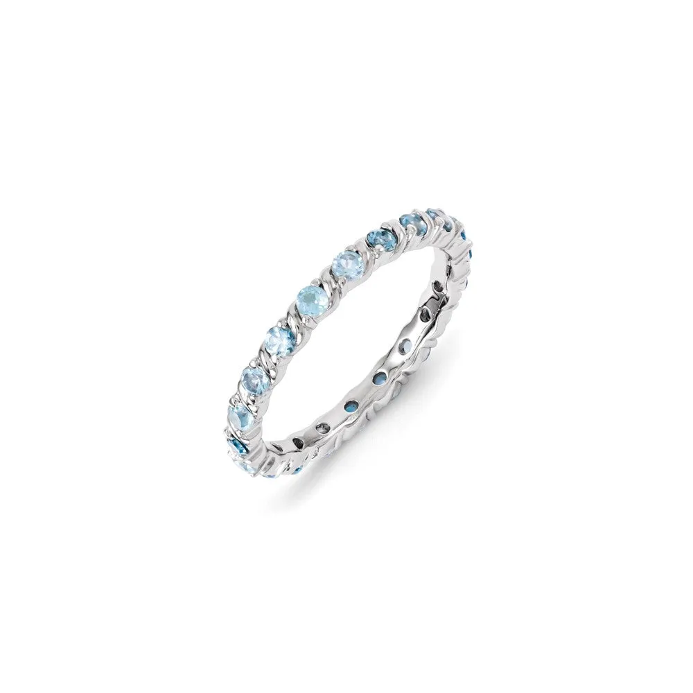 Stackable Expressions Jewelry Sterling Silver Stackable Expressions Blue Topaz Ring | QSK1208