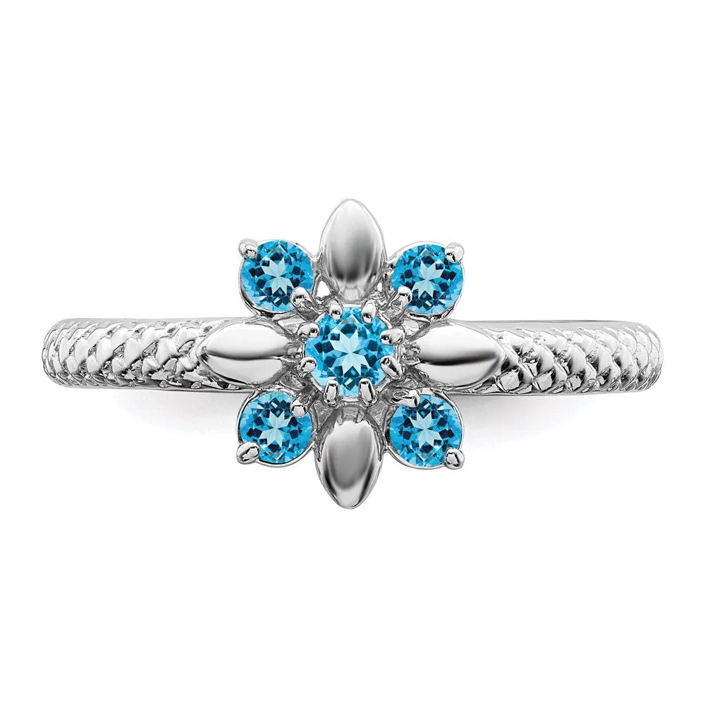 Stackable Expressions Jewelry Sterling Silver Stackable Expressions Blue Topaz Ring | QSK794