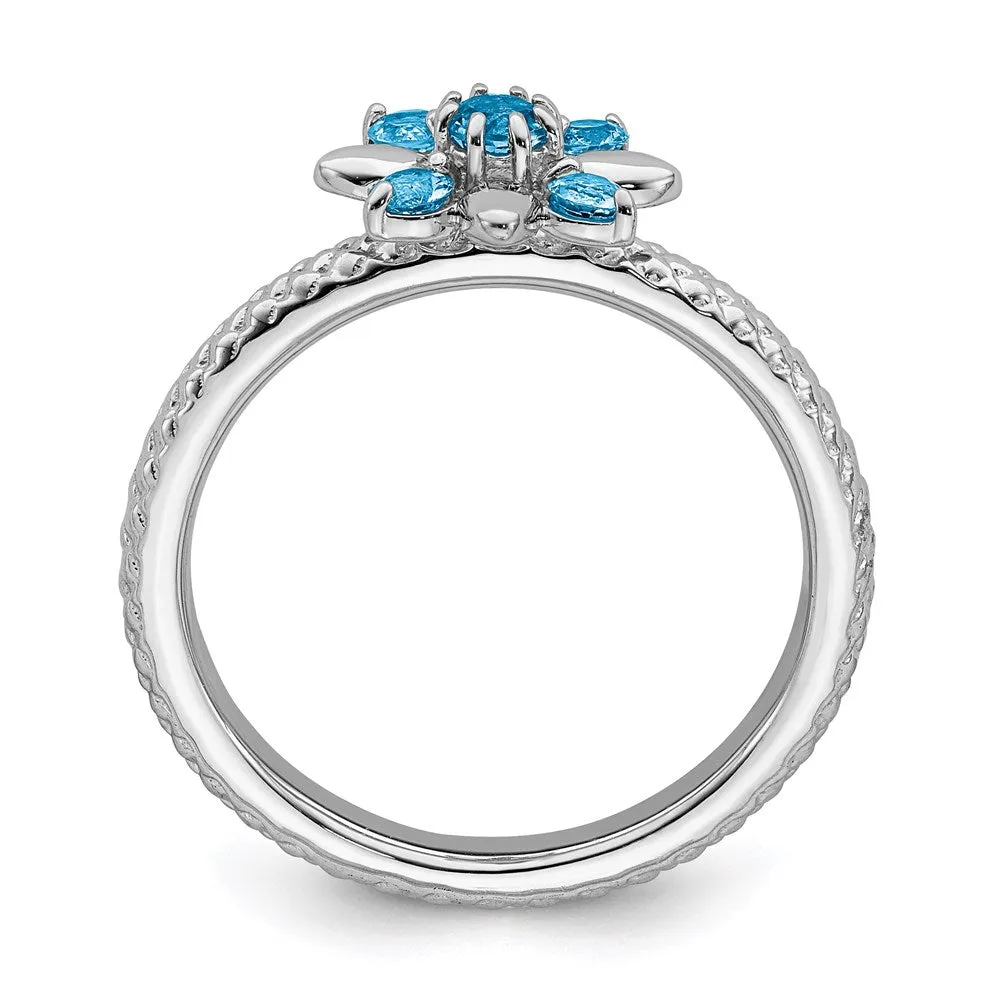 Stackable Expressions Jewelry Sterling Silver Stackable Expressions Blue Topaz Ring | QSK794