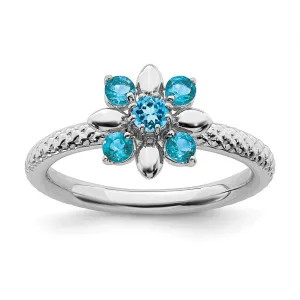 Stackable Expressions Jewelry Sterling Silver Stackable Expressions Blue Topaz Ring | QSK794