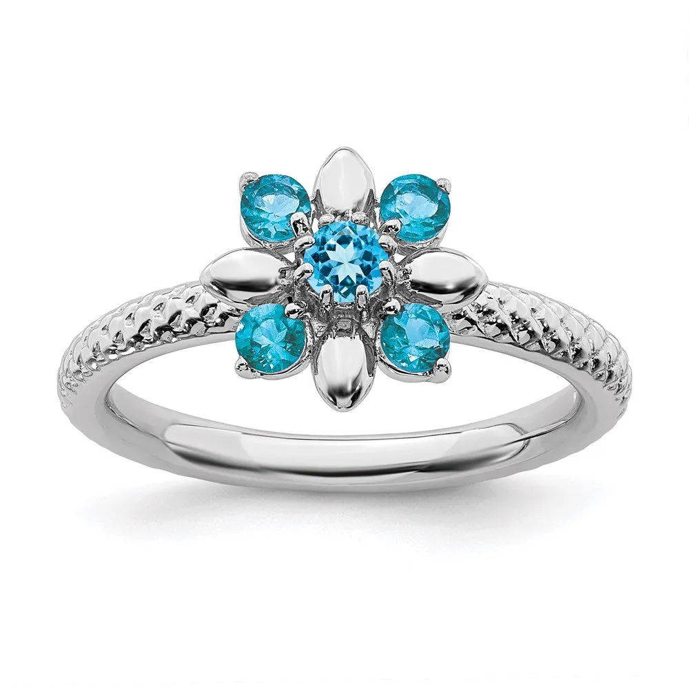Stackable Expressions Jewelry Sterling Silver Stackable Expressions Blue Topaz Ring | QSK794