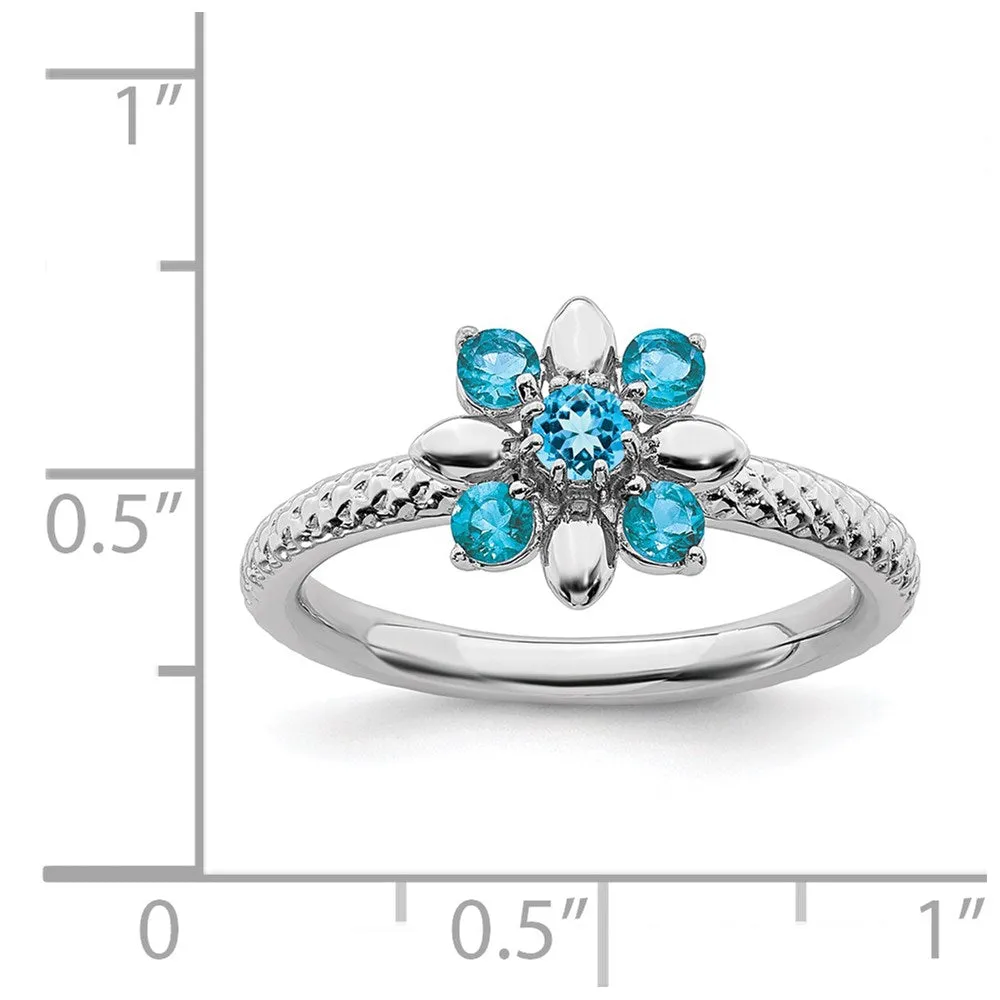 Stackable Expressions Jewelry Sterling Silver Stackable Expressions Blue Topaz Ring | QSK794