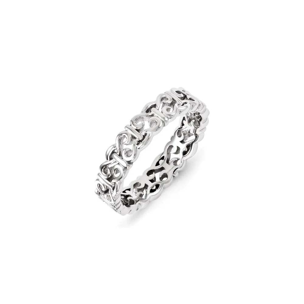 Stackable Expressions Jewelry Sterling Silver Stackable Expressions Carved Band Ring | QSK1438