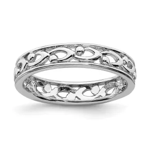 Stackable Expressions Jewelry Sterling Silver Stackable Expressions Carved Ring | QSK1534