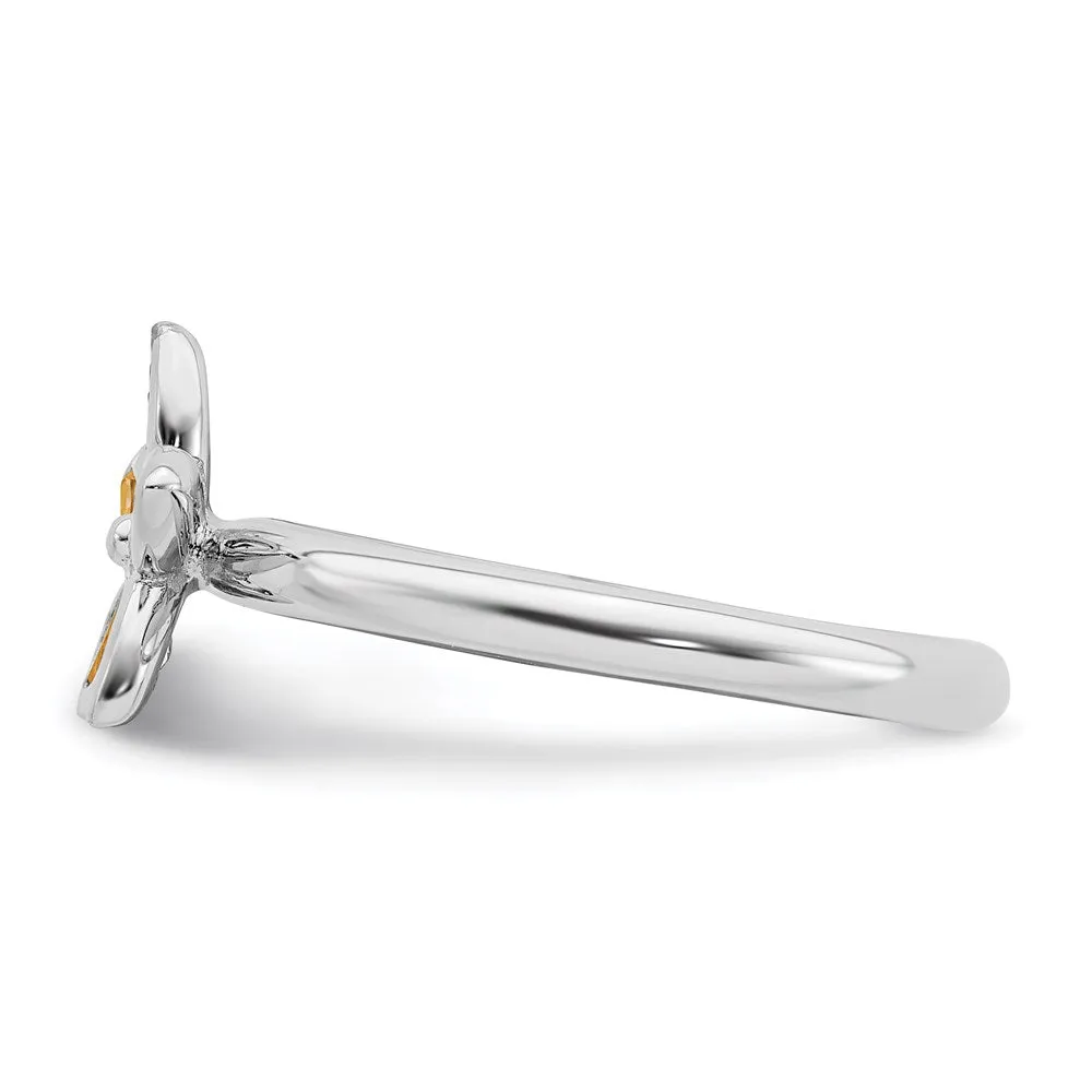 Stackable Expressions Jewelry Sterling Silver Stackable Expressions Citrine Flower Ring | QSK489