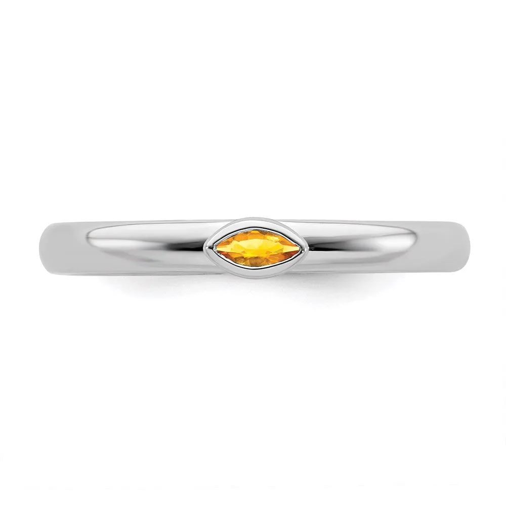 Stackable Expressions Jewelry Sterling Silver Stackable Expressions Citrine Ring | QSK2134
