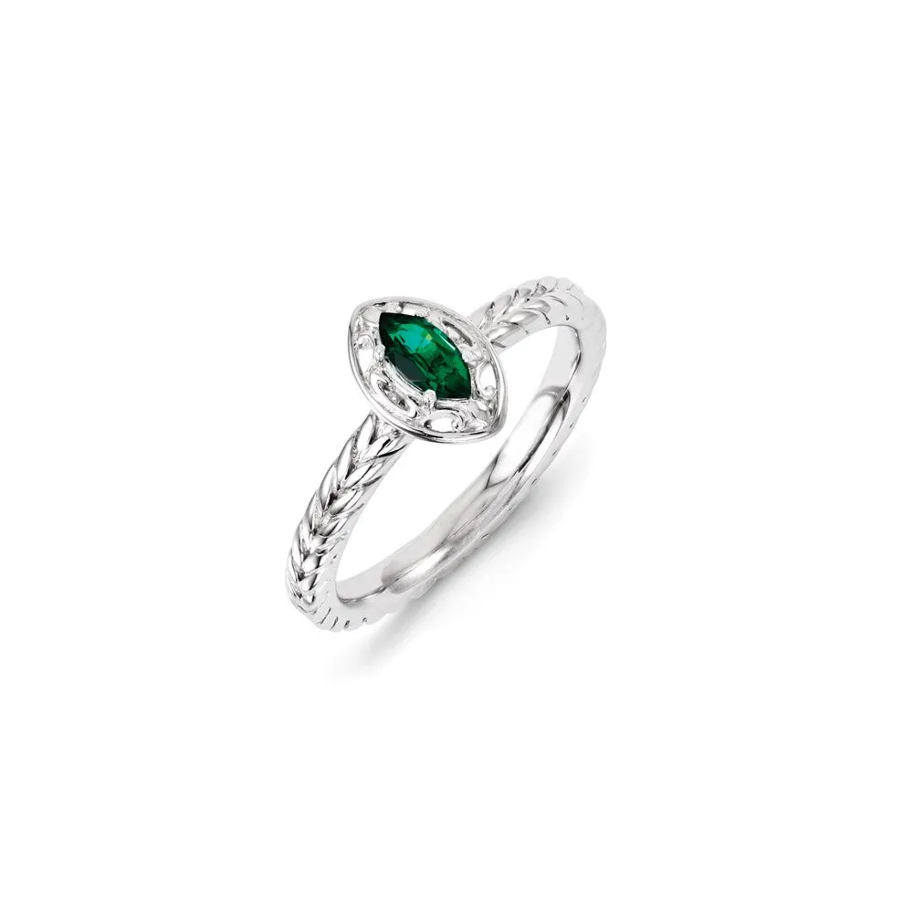 Stackable Expressions Jewelry Sterling Silver Stackable Expressions Created Emerald Ring | QSK1125