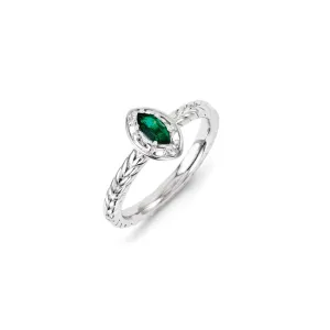 Stackable Expressions Jewelry Sterling Silver Stackable Expressions Created Emerald Ring | QSK1125