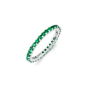 Stackable Expressions Jewelry Sterling Silver Stackable Expressions Created Emerald Ring | QSK1170